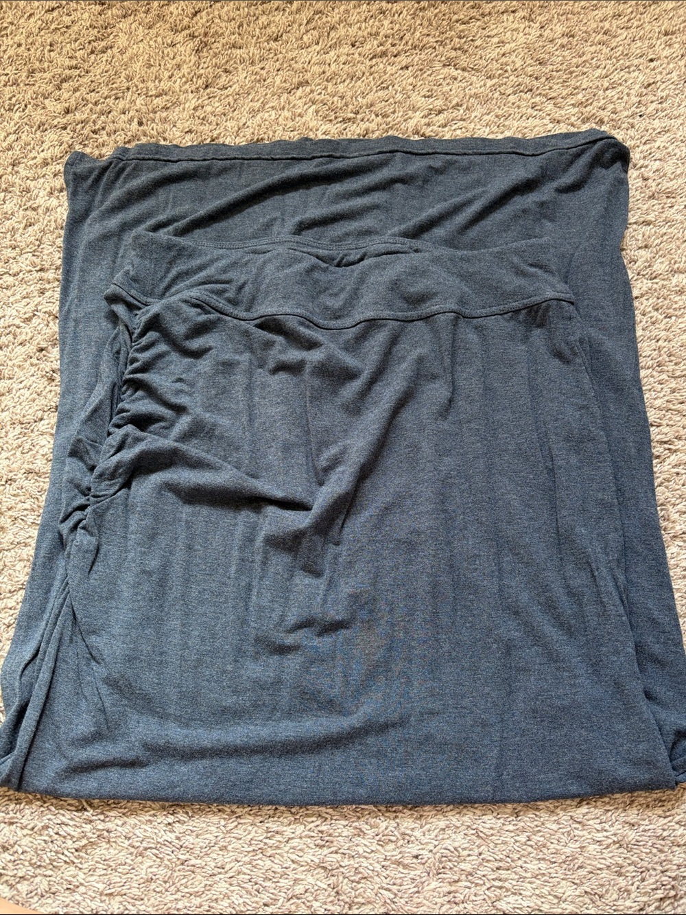 Athleta Heather navy blue Pull-On Maxi Skirt with Side Ruching